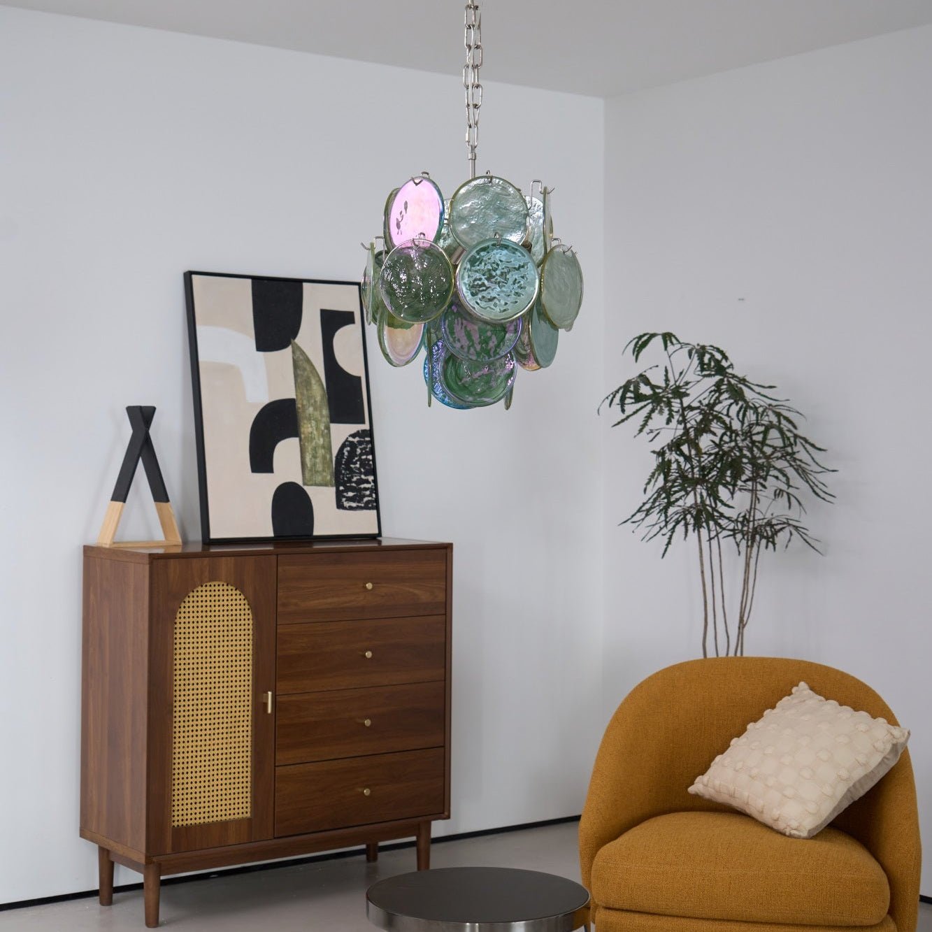Aurora Chandelier Multicolor Murano Disc Layered Artistic - Letslighting