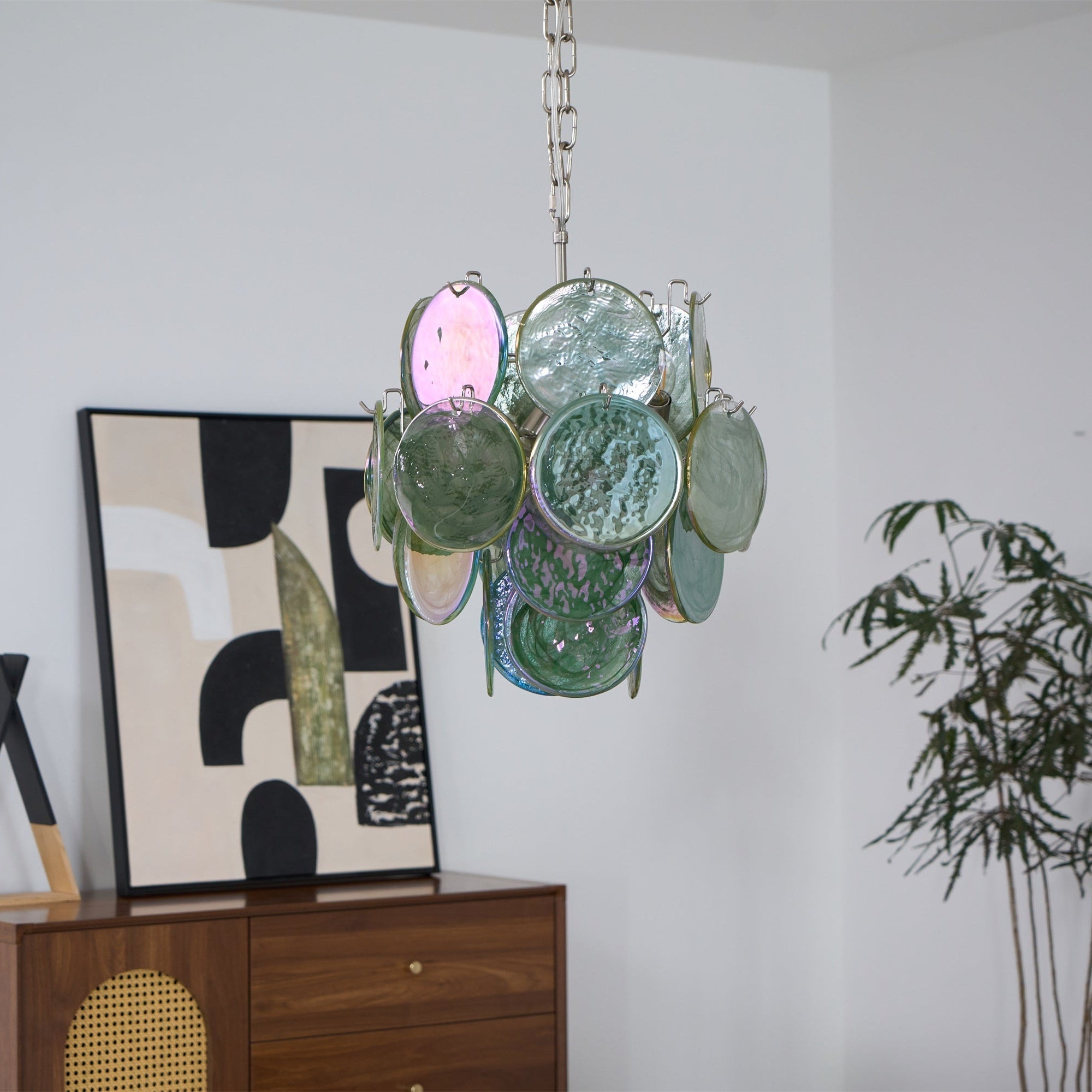 Aurora Chandelier Multicolor Murano Disc Layered Artistic - Letslighting