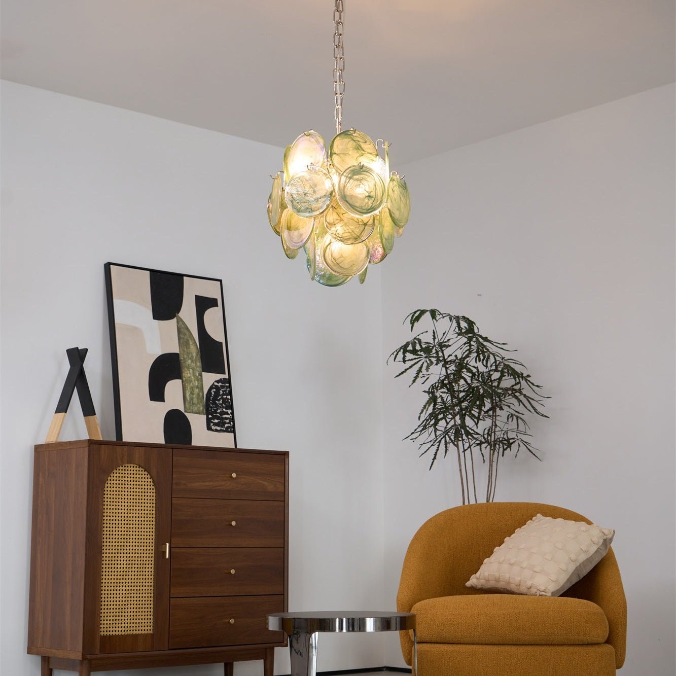 Aurora Chandelier Multicolor Murano Disc Layered Artistic - Letslighting