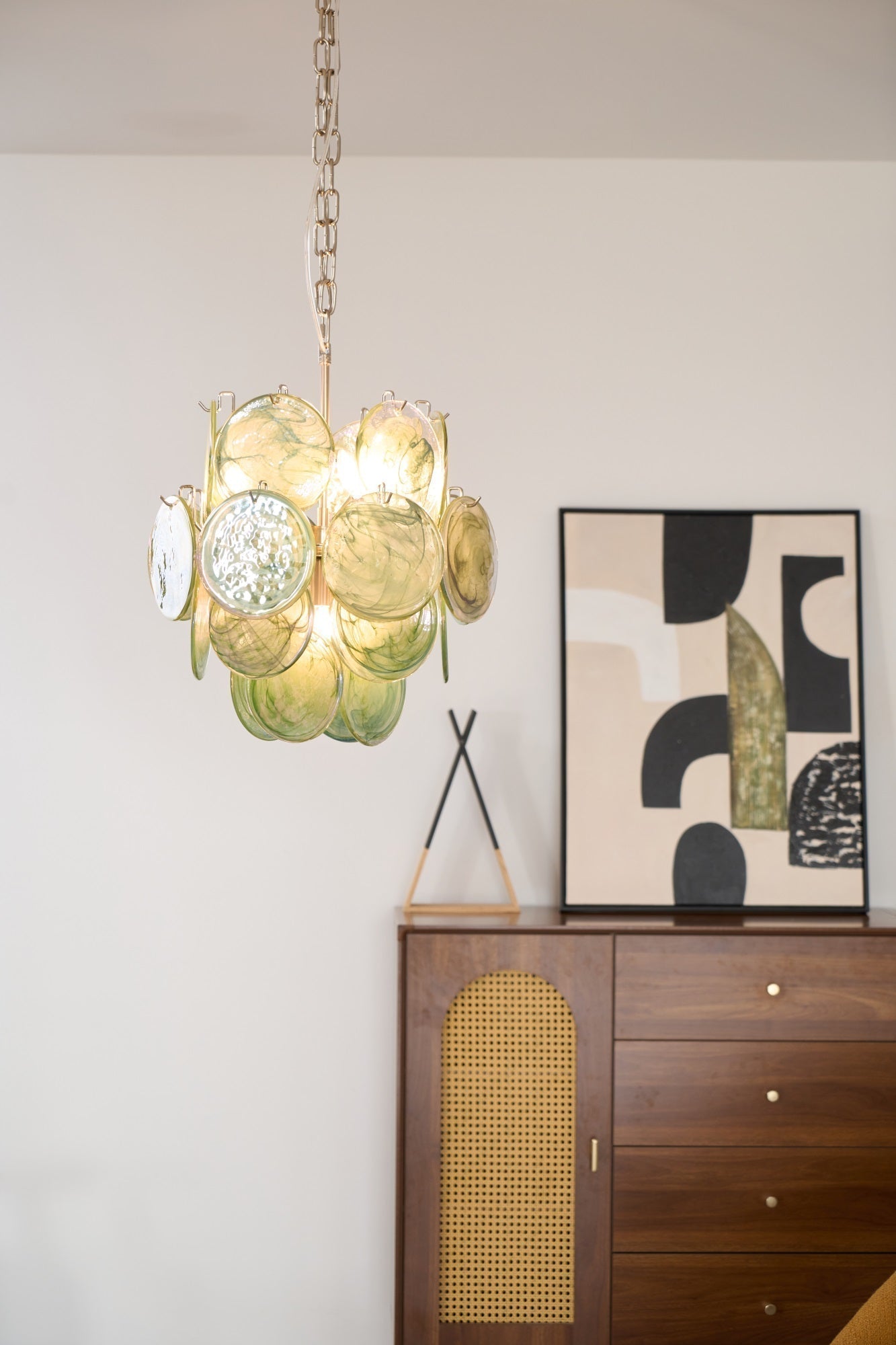 Aurora Chandelier Multicolor Murano Disc Layered Artistic - Letslighting
