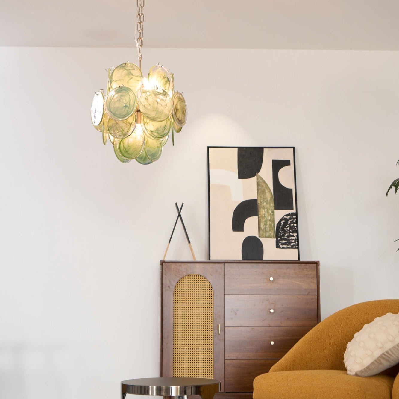Aurora Chandelier Multicolor Murano Disc Layered Artistic - Letslighting