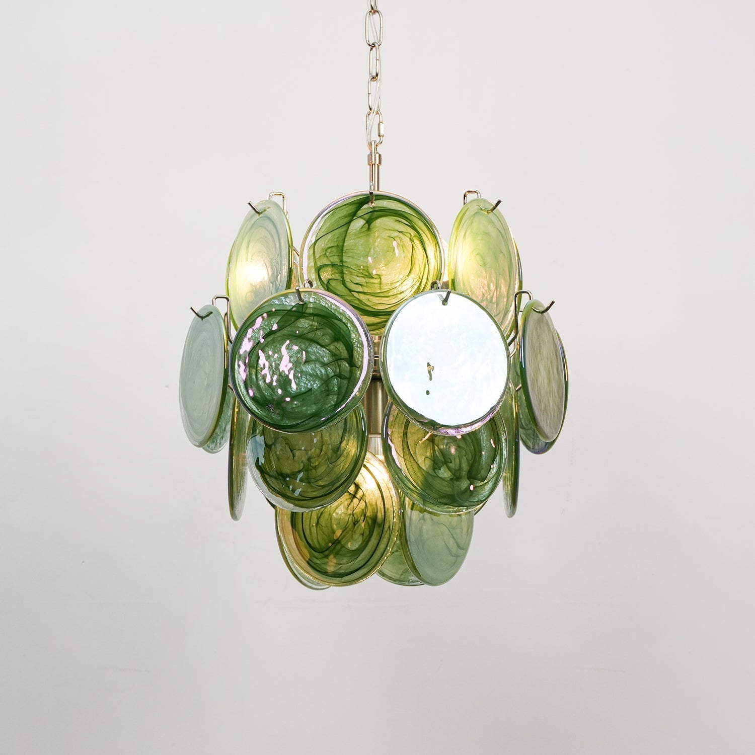 Aurora Chandelier Multicolor Murano Disc Layered Artistic - Letslighting