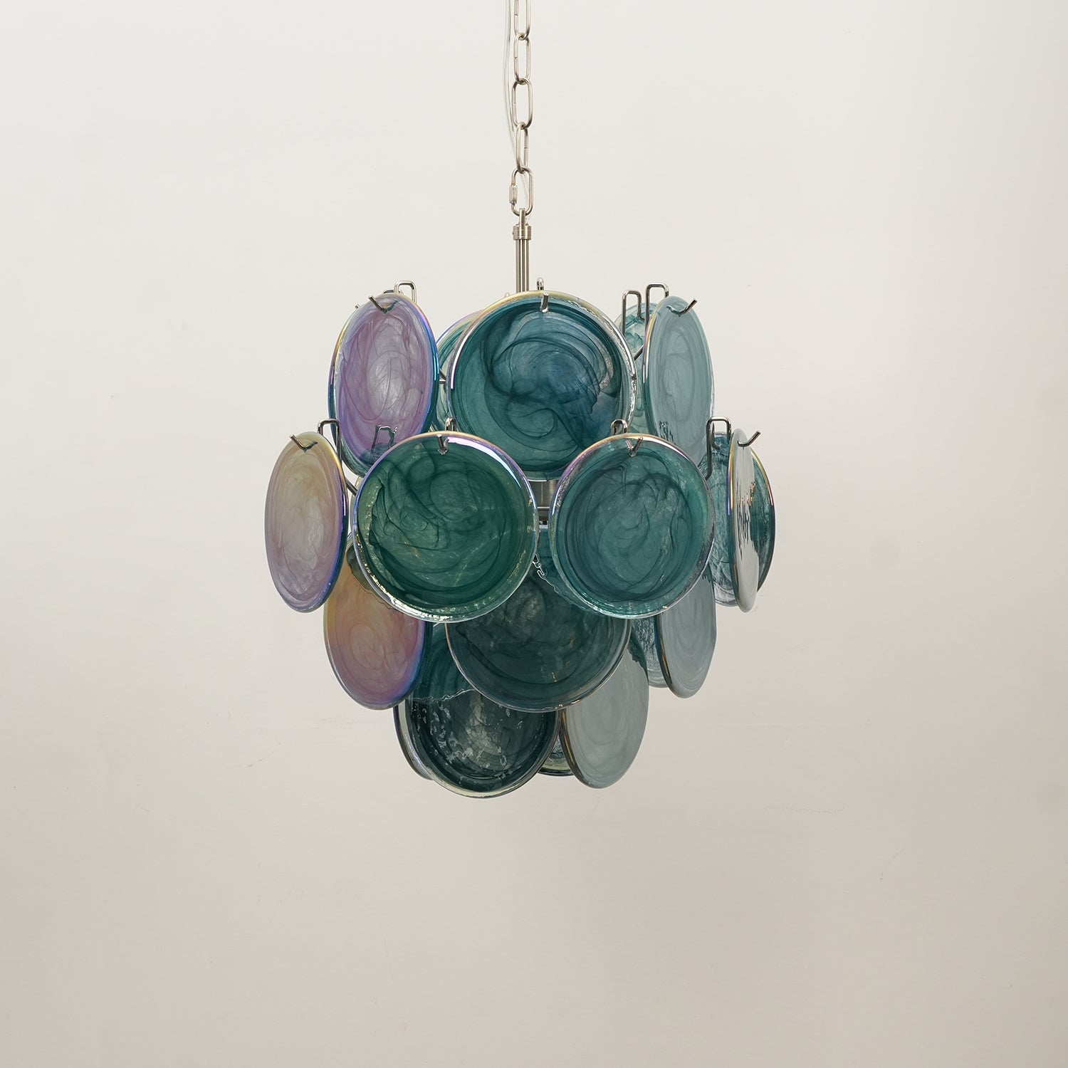 Aurora Chandelier Multicolor Murano Disc Layered Artistic - Letslighting
