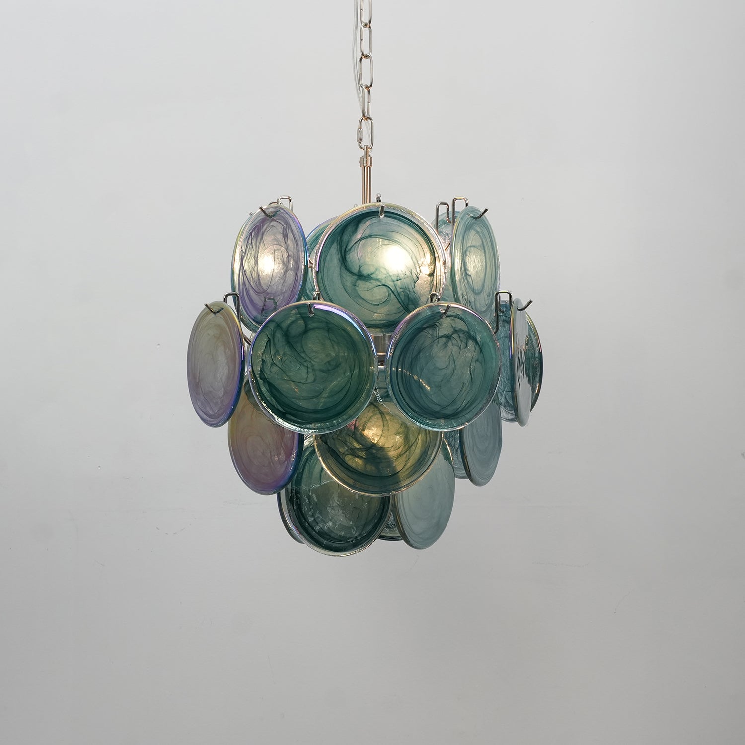 Aurora Chandelier Multicolor Murano Disc Layered Artistic - Letslighting