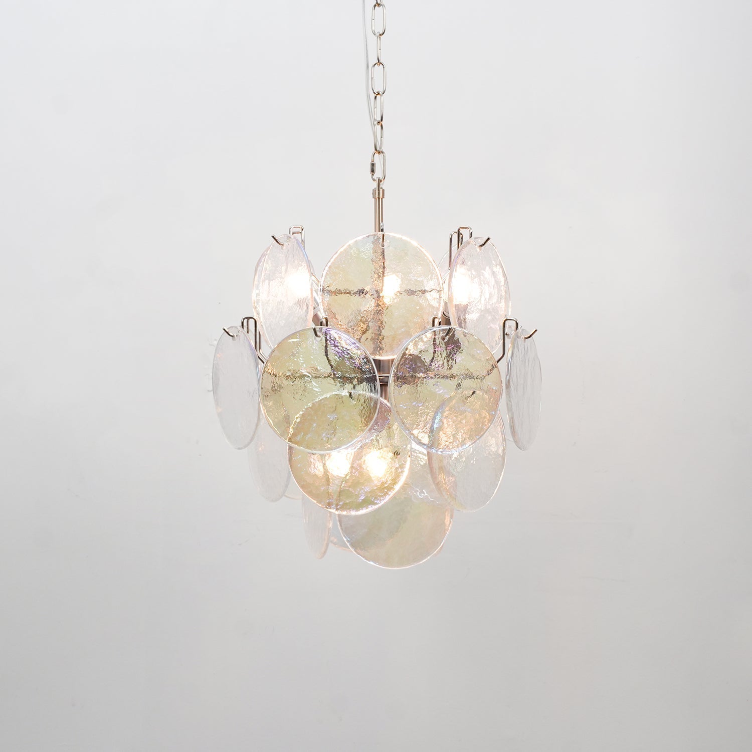 Aurora Chandelier Multicolor Murano Disc Layered Artistic - Letslighting