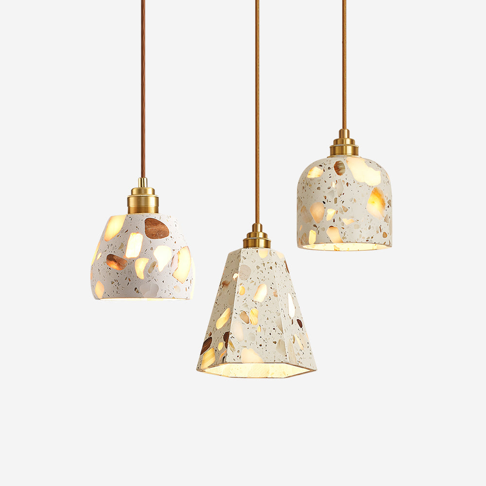 Lunette Pendant Lamp Terrazzo Sculptural Glow - Letslighting