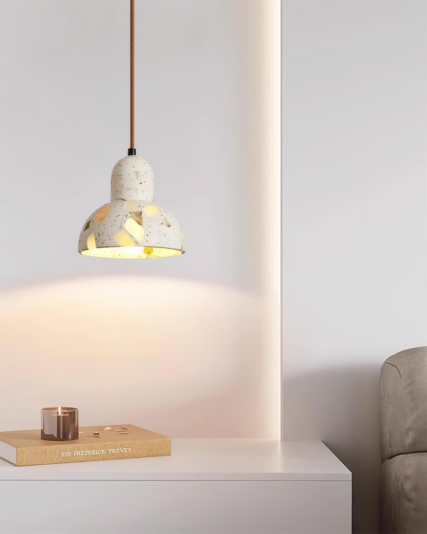 Lunette Pendant Lamp Terrazzo Sculptural Glow - Letslighting