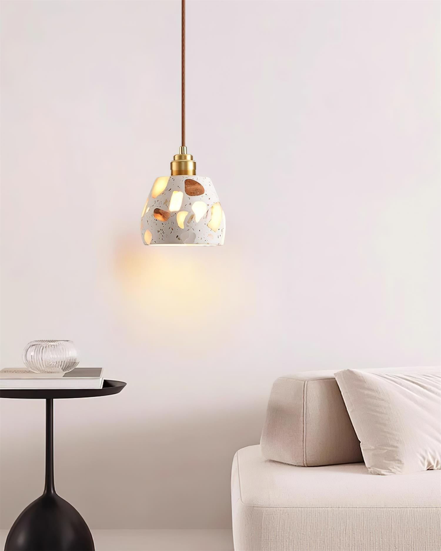 Lunette Pendant Lamp Terrazzo Sculptural Glow - Letslighting