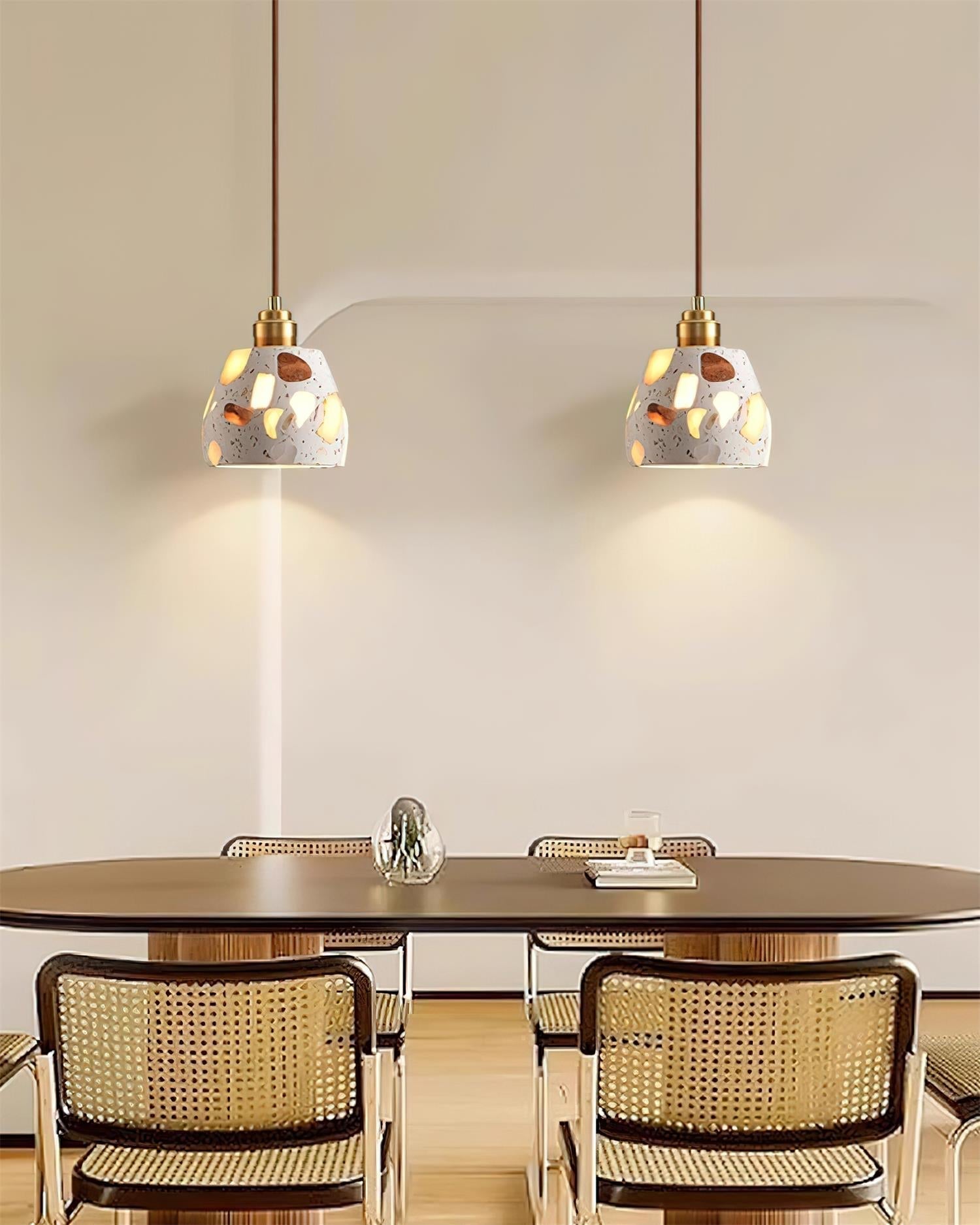Lunette Pendant Lamp Terrazzo Sculptural Glow - Letslighting