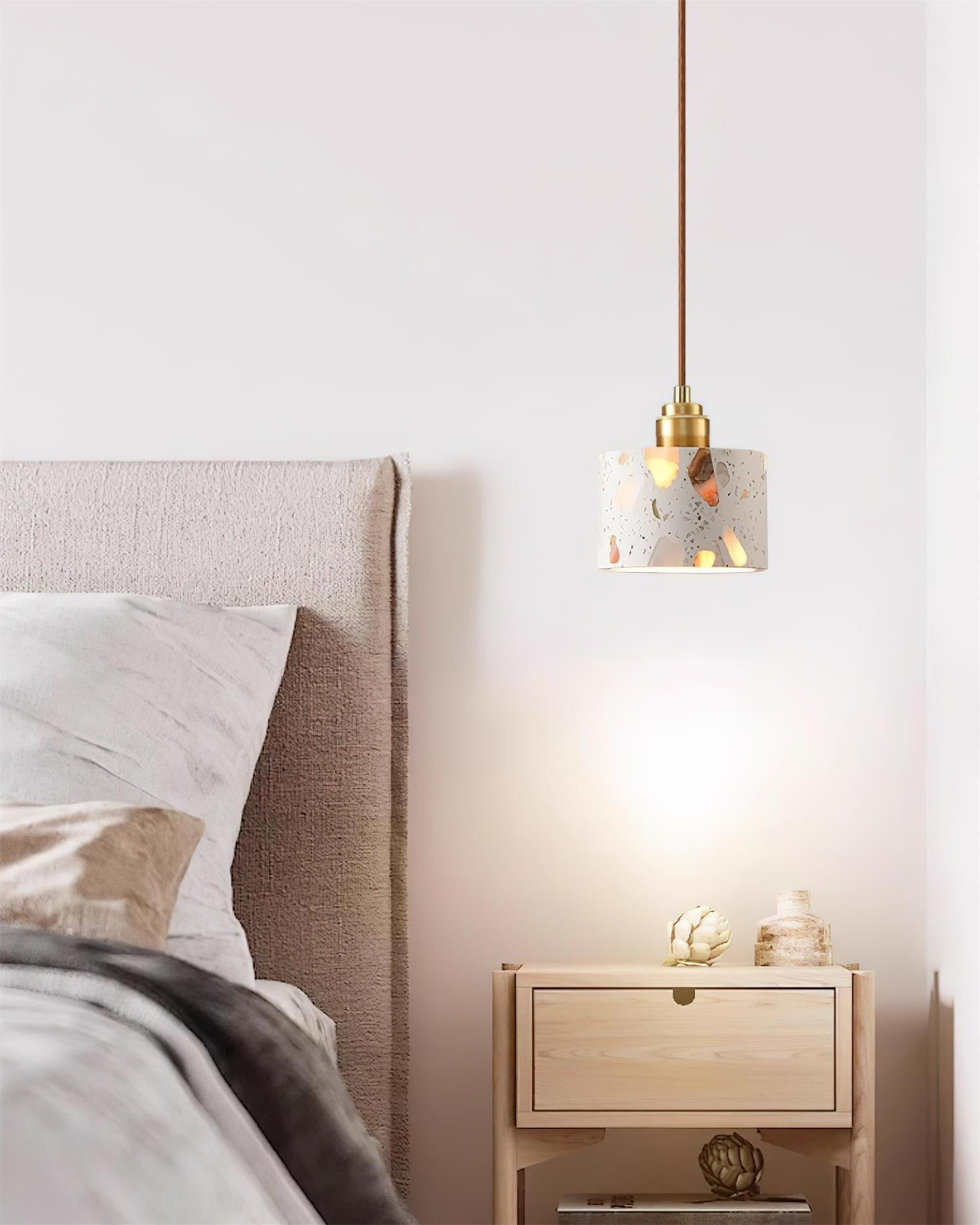 Lunette Pendant Lamp Terrazzo Sculptural Glow - Letslighting
