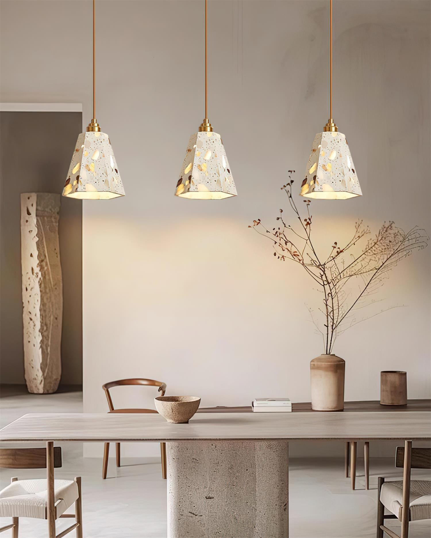 Lunette Pendant Lamp Terrazzo Sculptural Glow - Letslighting