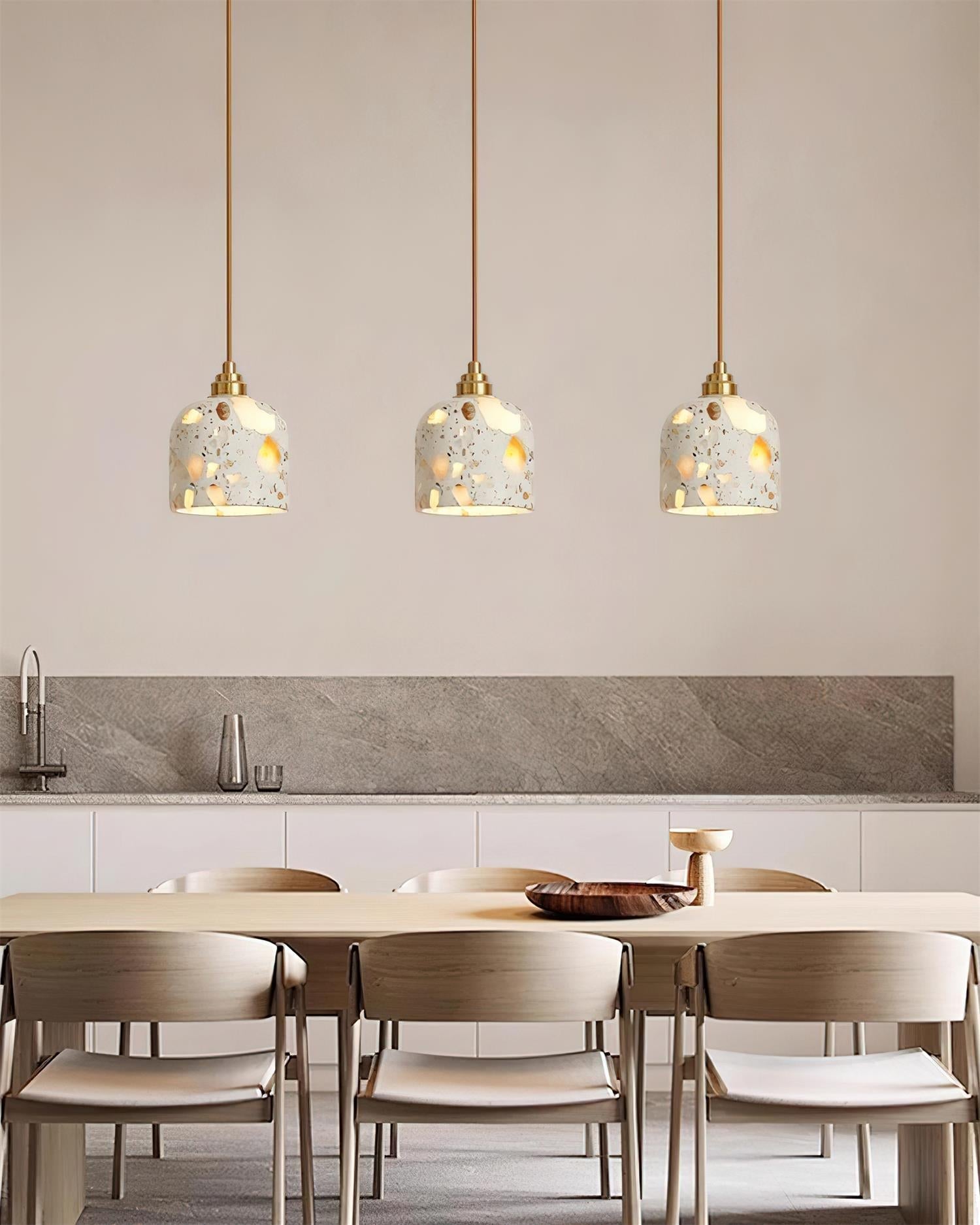 Lunette Pendant Lamp Terrazzo Sculptural Glow - Letslighting