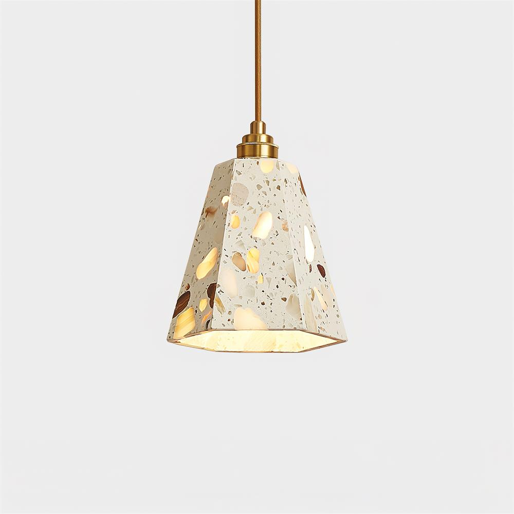 Lunette Pendant Lamp Terrazzo Sculptural Glow - Letslighting