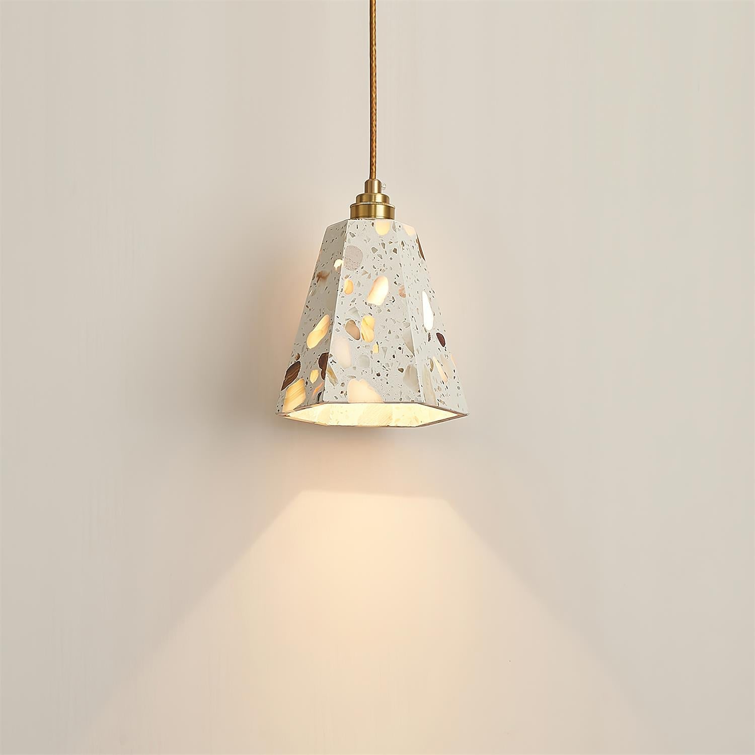 Lunette Pendant Lamp Terrazzo Sculptural Glow - Letslighting