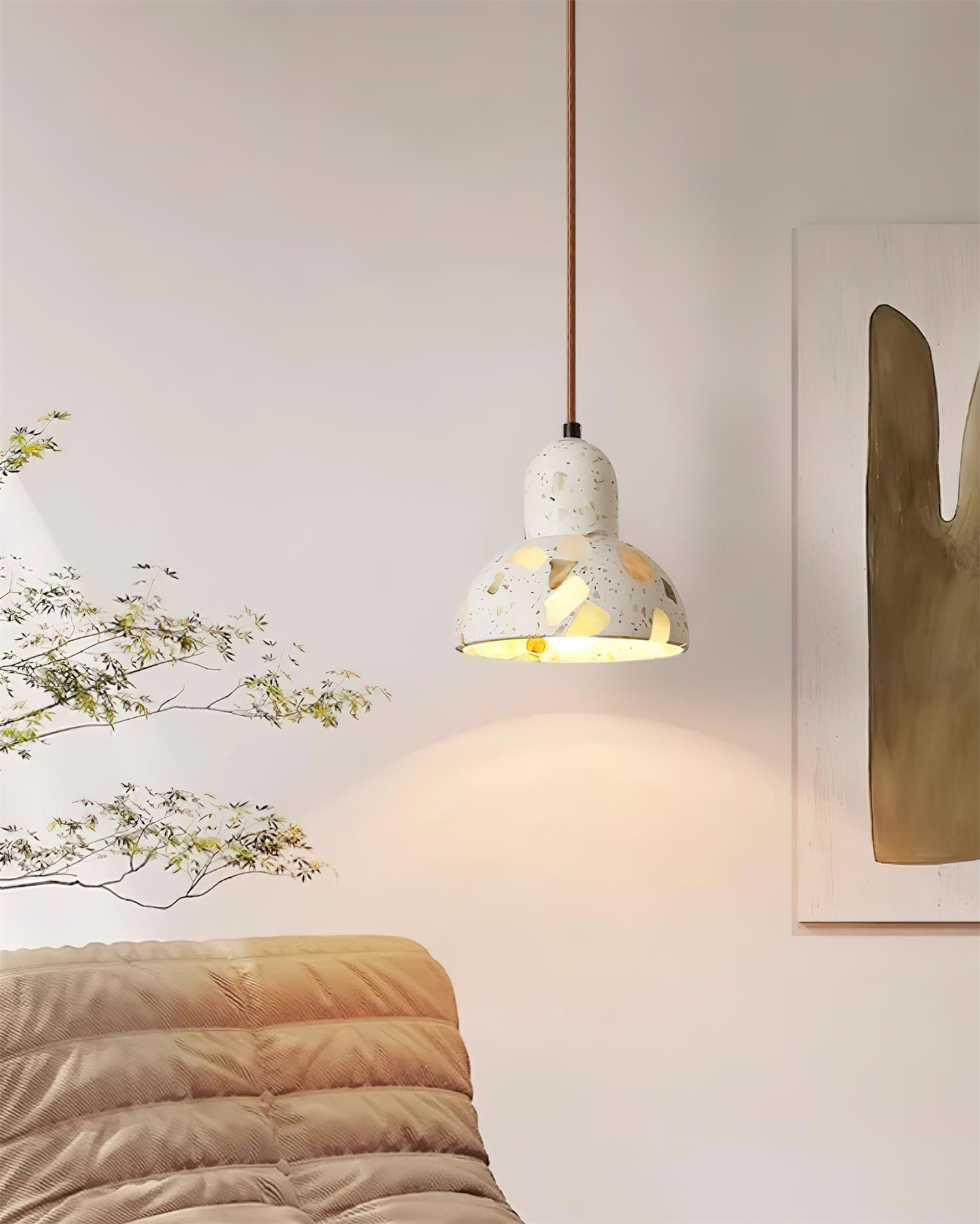 Lunette Pendant Lamp Terrazzo Sculptural Glow - Letslighting