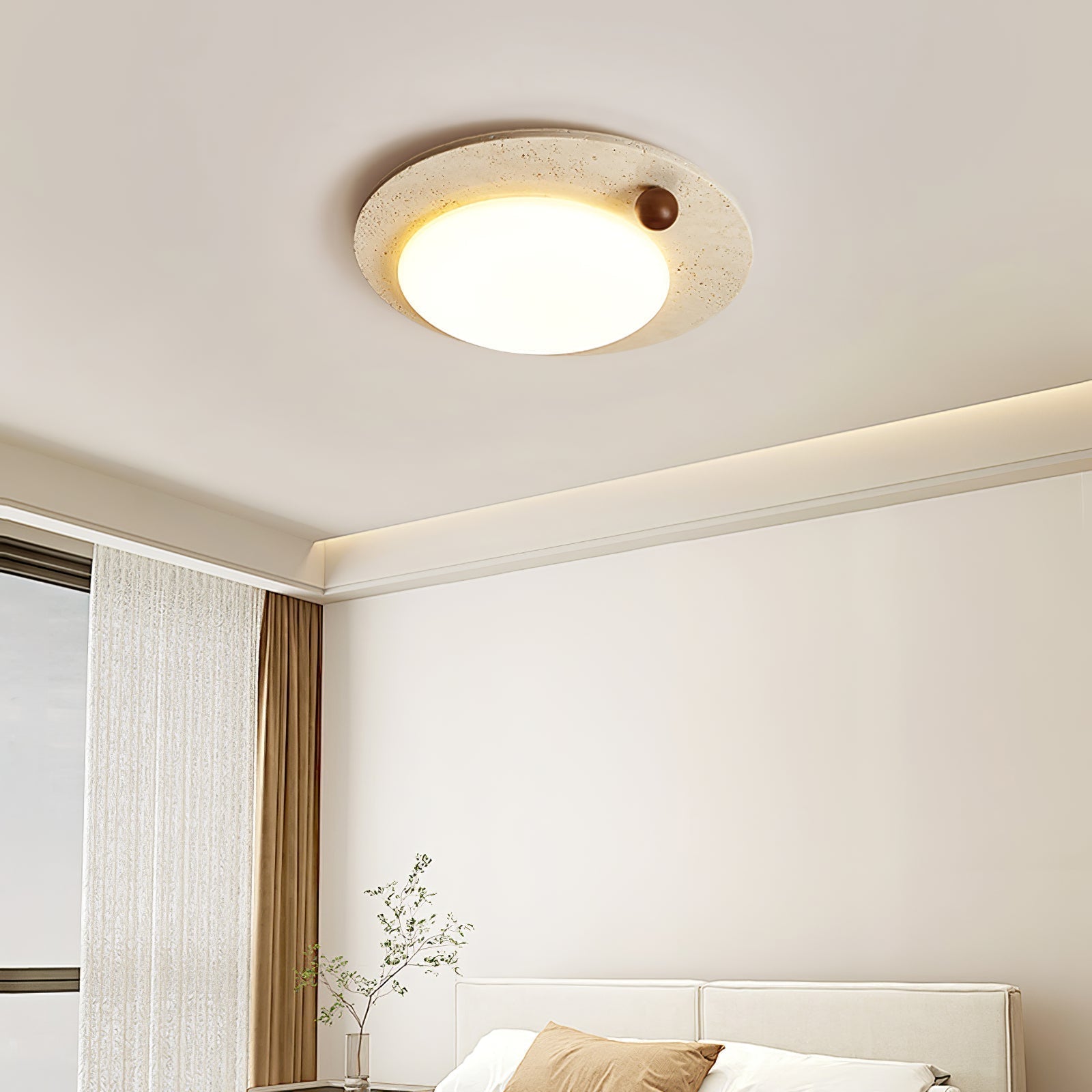Orbia Lumière de Plafond Circulaire en Travertin - Neutralighting