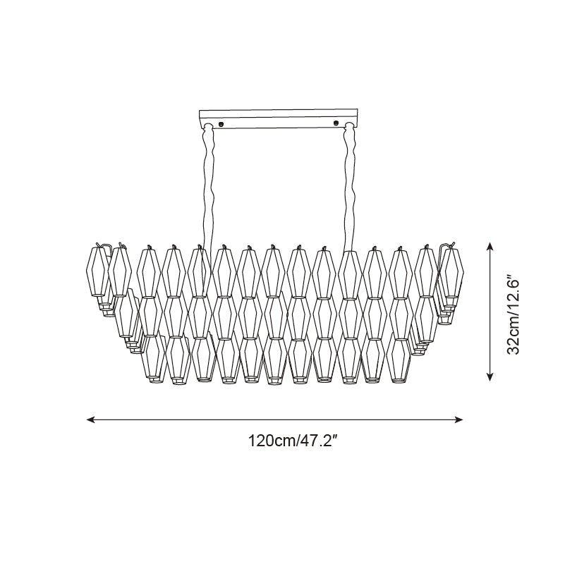 Lunvara Lustre Cascade de Prismes Moderne - Neutralighting