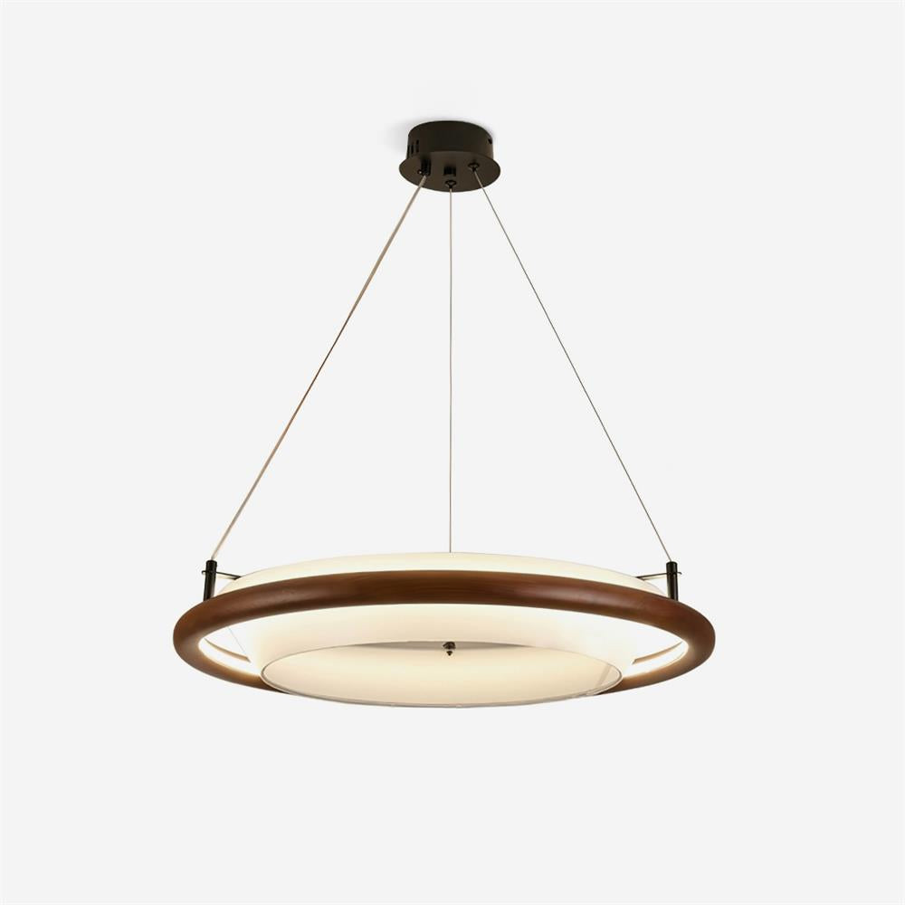 Breno Chandelier Wood Ring Minimalist - Letslighting