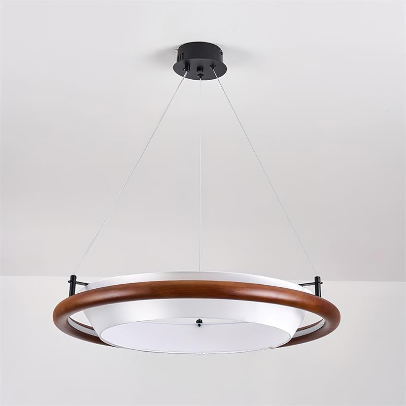 Breno Chandelier Wood Ring Minimalist - Letslighting