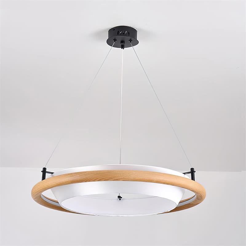 Breno Chandelier Wood Ring Minimalist - Letslighting