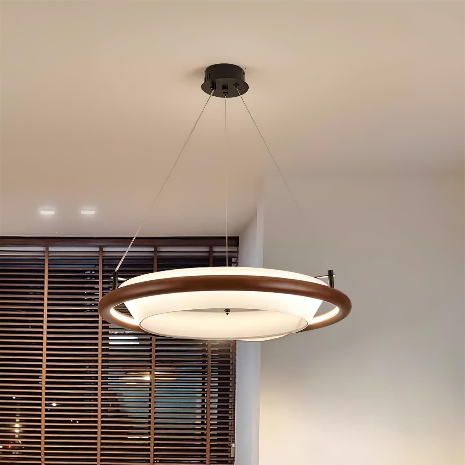 Breno Chandelier Wood Ring Minimalist - Letslighting