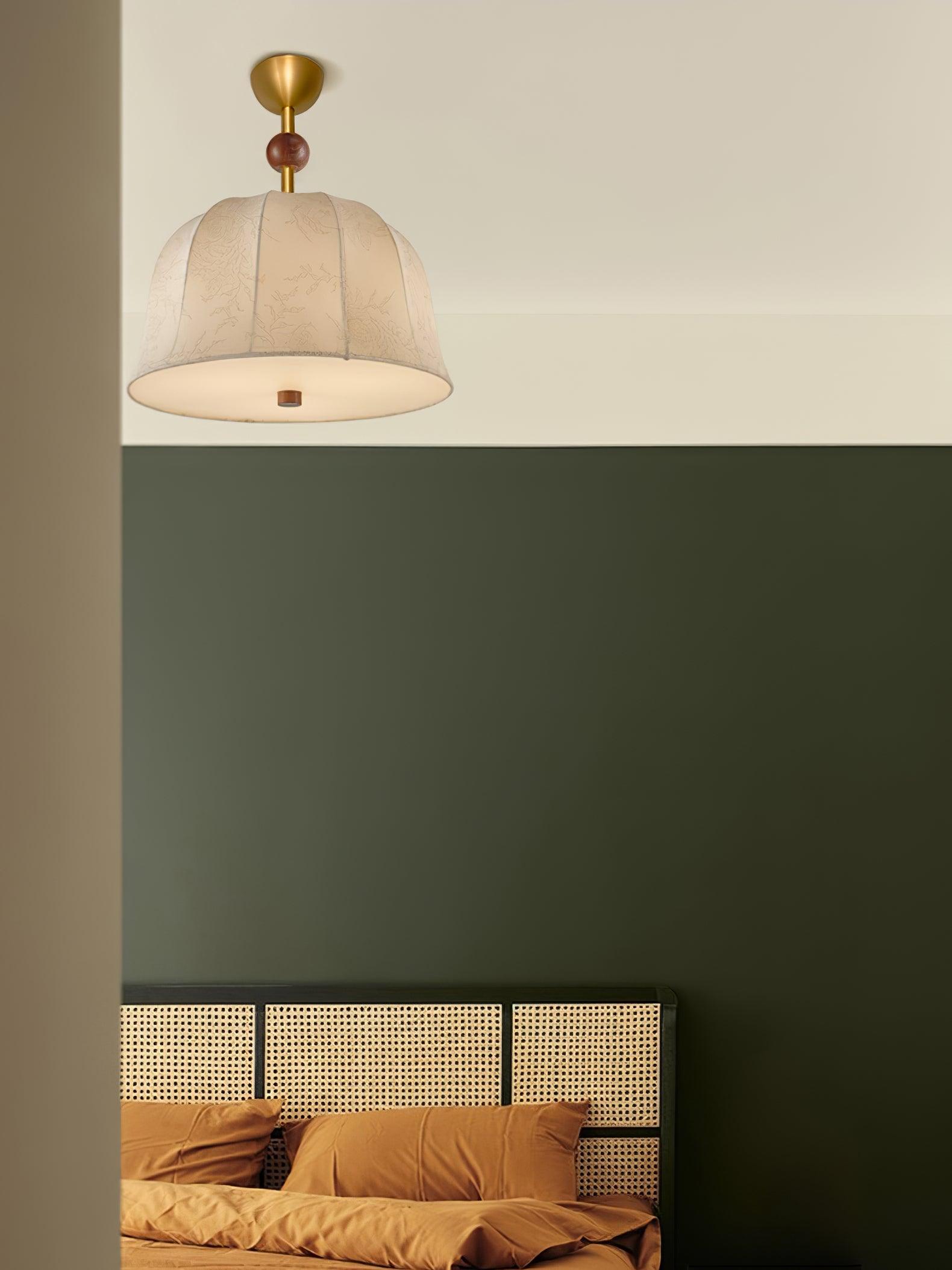 Spheris Plafonnier en tissu et bois pour des intérieurs chaleureux et élégants - Neutralighting