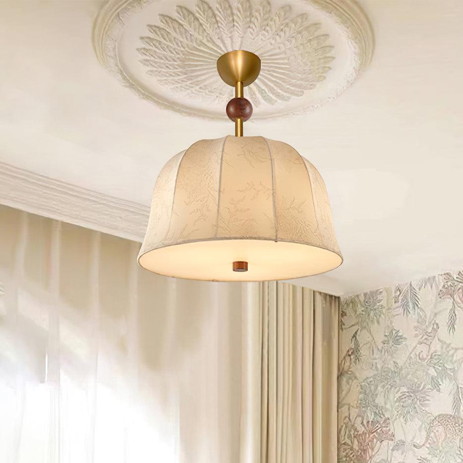 Spheris Plafonnier en tissu et bois pour des intérieurs chaleureux et élégants - Neutralighting