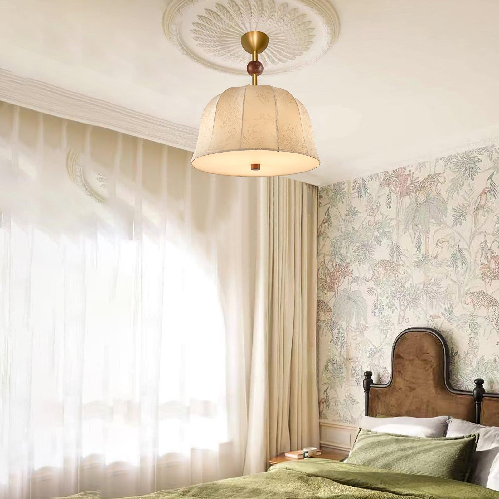 Spheris Plafonnier en tissu et bois pour des intérieurs chaleureux et élégants - Neutralighting