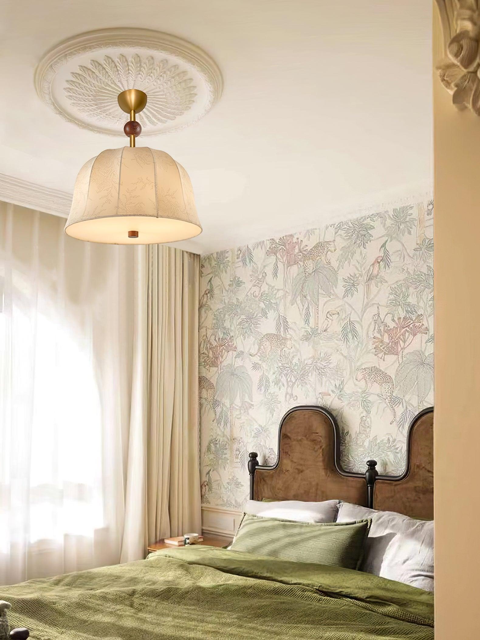 Spheris Plafonnier en tissu et bois pour des intérieurs chaleureux et élégants - Neutralighting