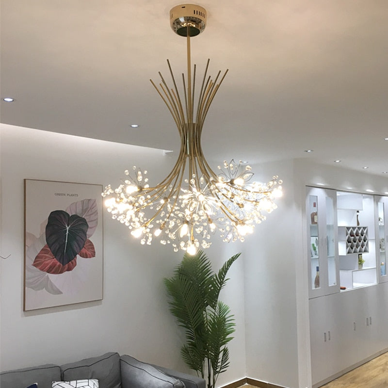 Arisha Lustre Fleur Luxe Métal/Acrylique, Salon/Salle A Mange