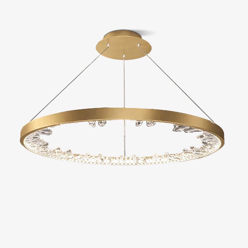 Lustra Chandelier Cercle Cristal Anneau Doré Élégant - Neutralighting