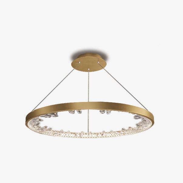Lustra Chandelier Cercle Cristal Anneau Doré Élégant - Neutralighting