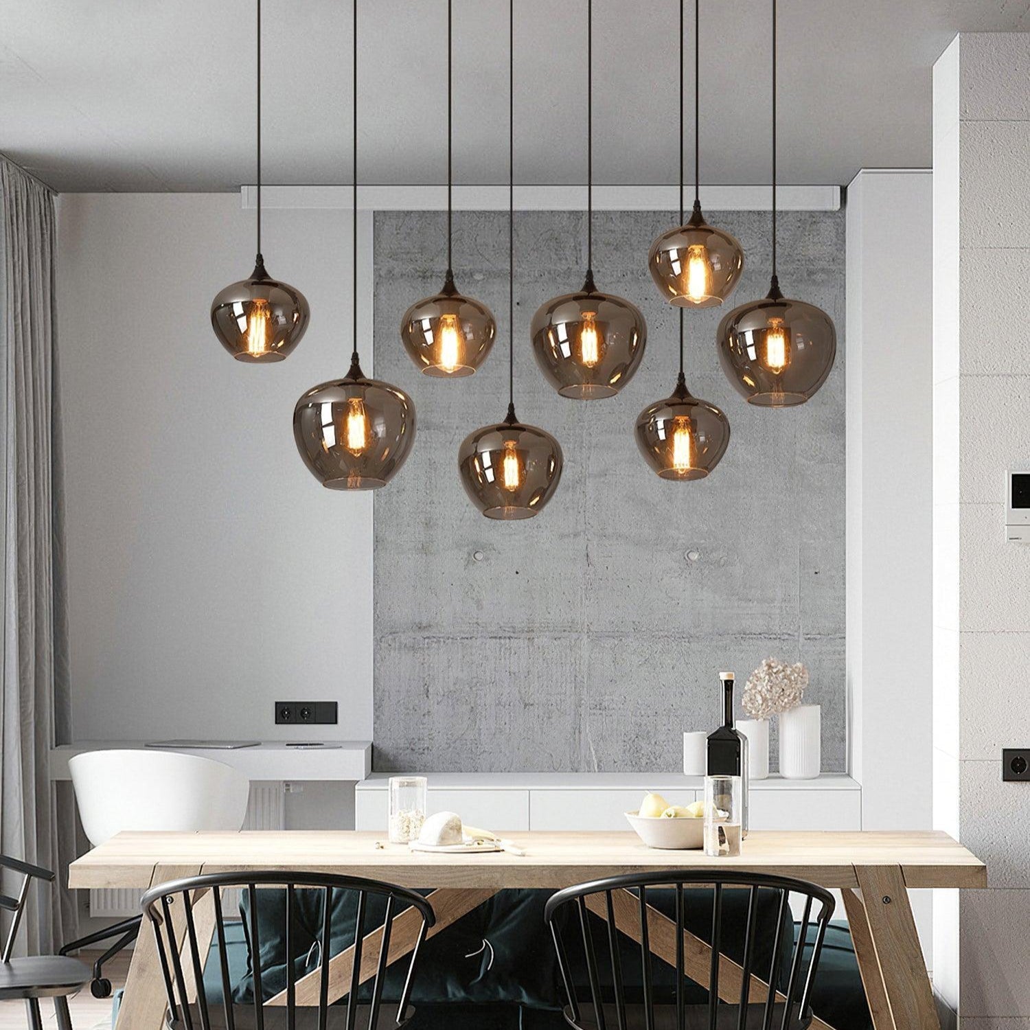 June Suspension Luminaire Industriel Verre Gris Fumé - Neutralighting