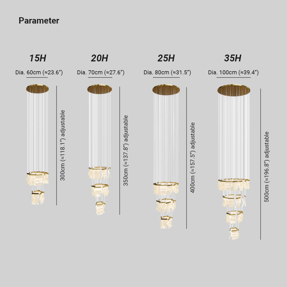 Kristy Moderne Or LED Lustre Métal Acrylique Chambre/Salon