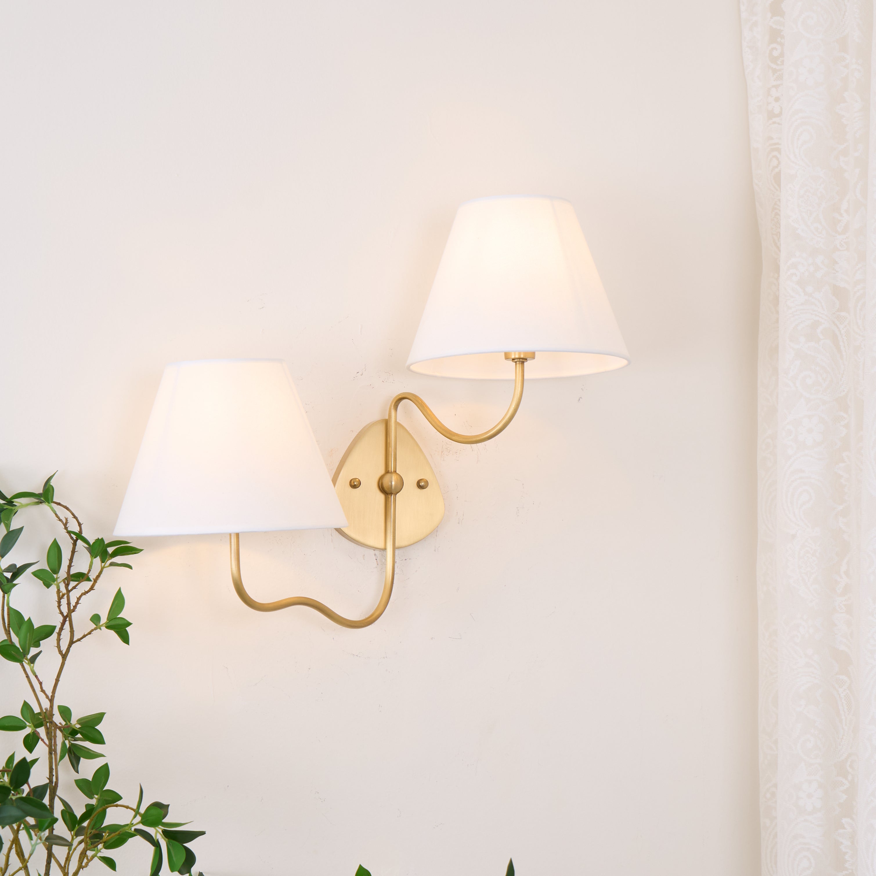 Evynor Applique Murale Laiton Tissu Industriel Vintage - Neutralighting