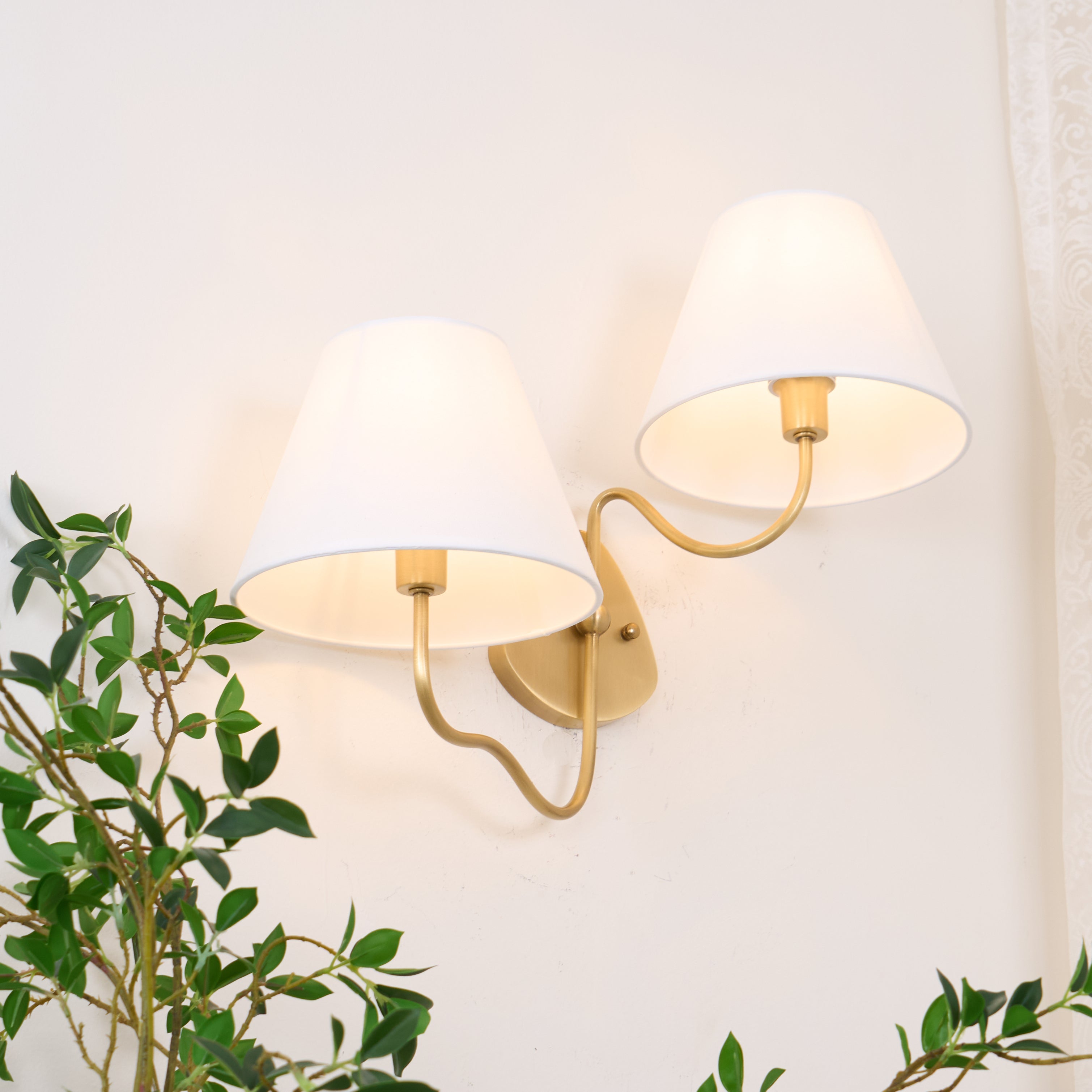 Evynor Applique Murale Laiton Tissu Industriel Vintage - Neutralighting
