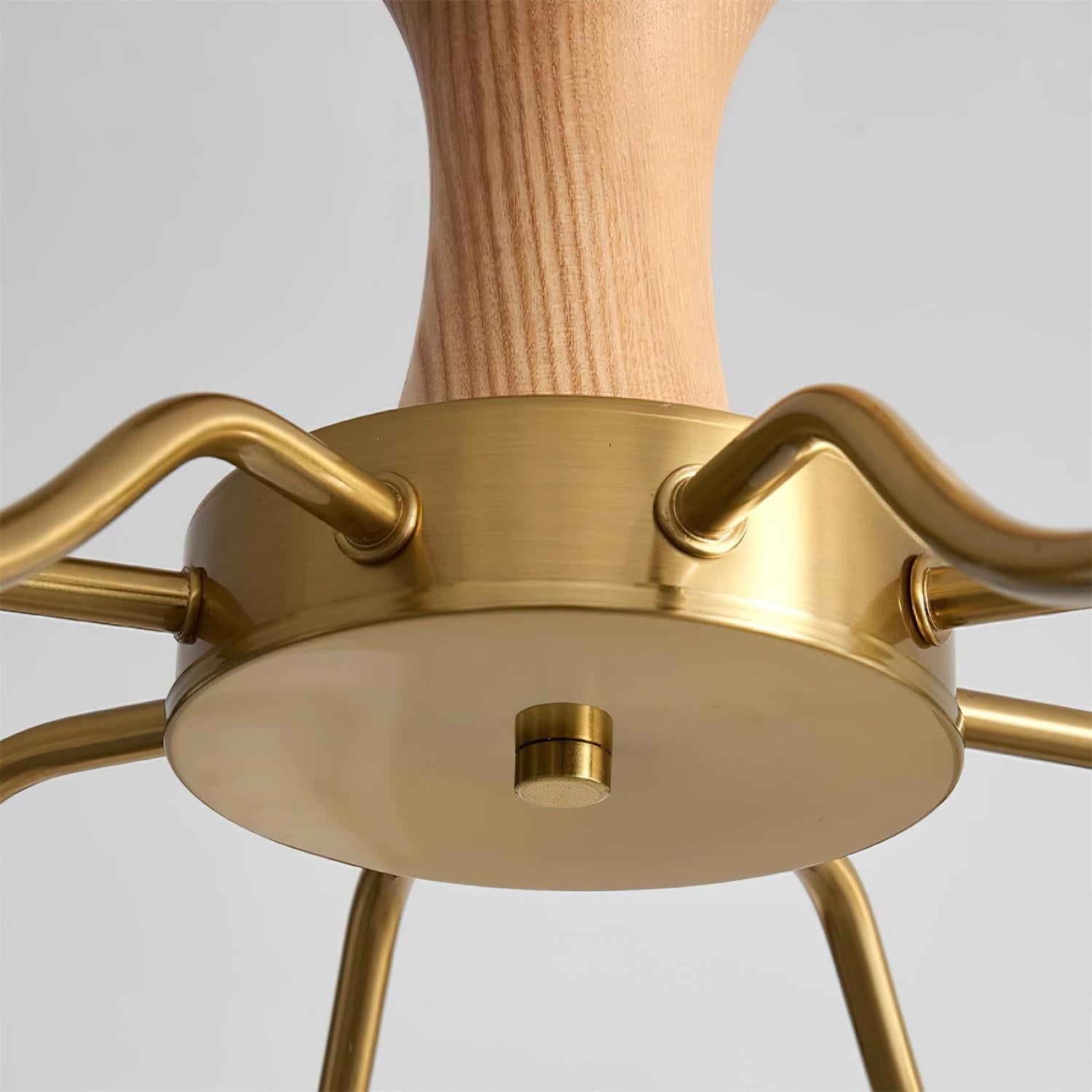 Magiro Chandelier Frosted Glass Wood Arms - Letslighting