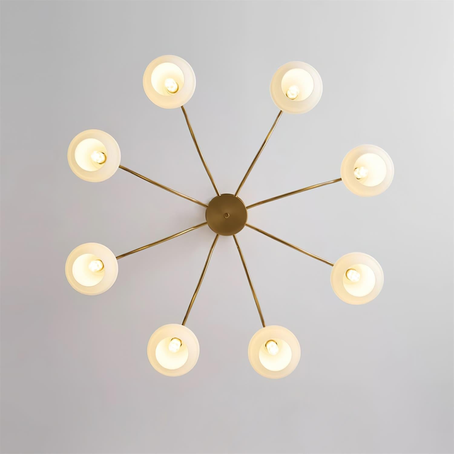 Magiro Chandelier Frosted Glass Wood Arms - Letslighting