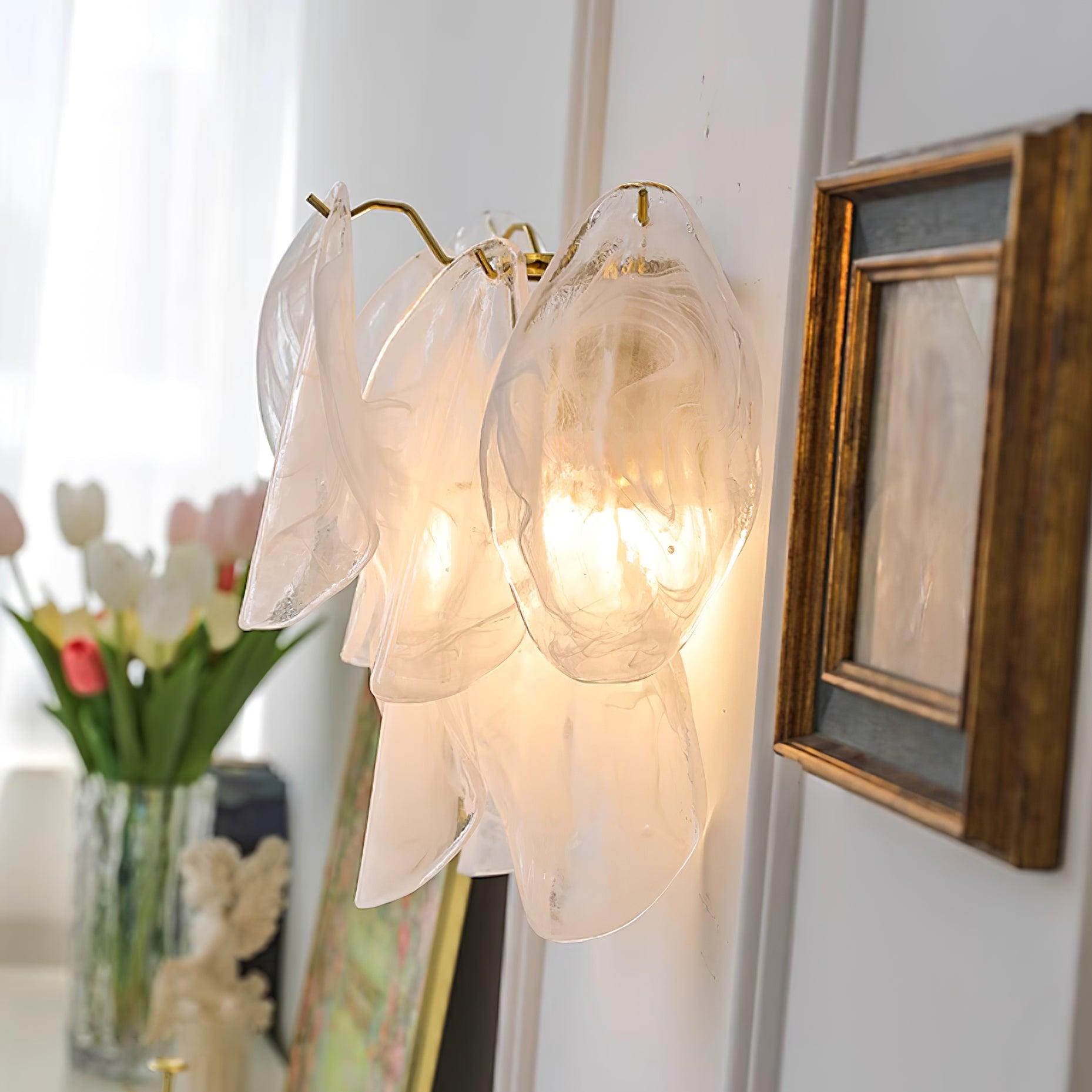 Evelo Lustra Applique Murale Verre Pétale - Neutralighting