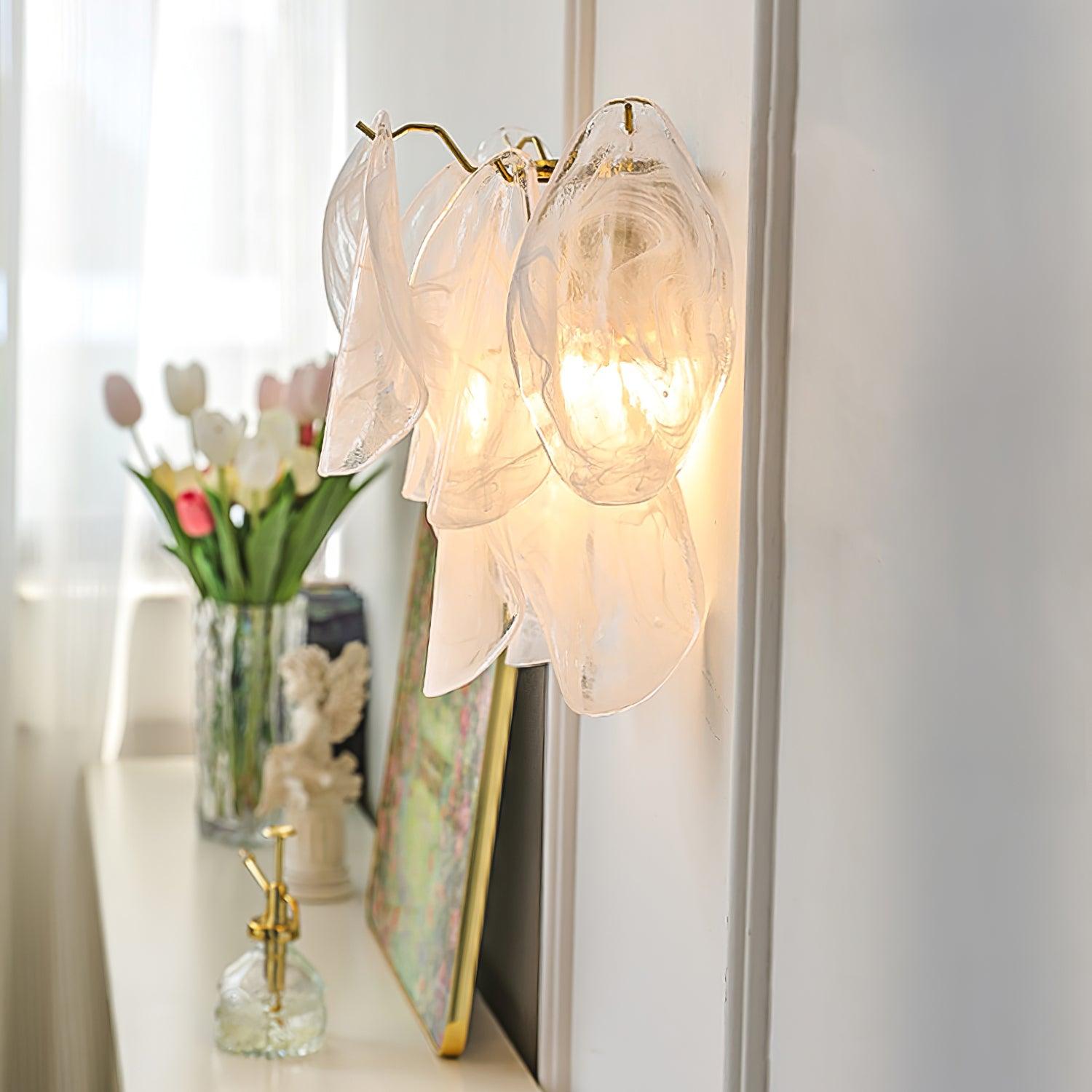 Evelo Lustra Applique Murale Verre Pétale - Neutralighting