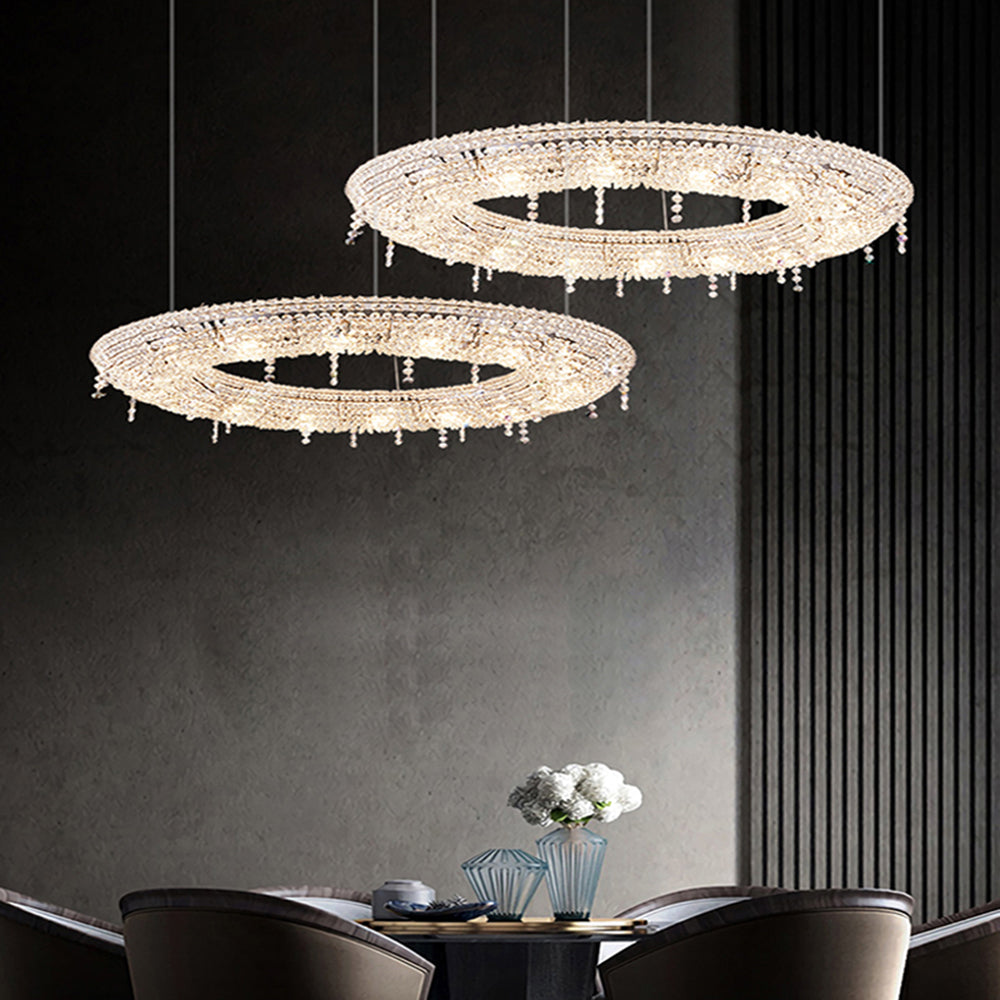 Kristy Suspension Anneau Nordique, Métal/Cristal, Doré, Chambre à Coucher/Salon