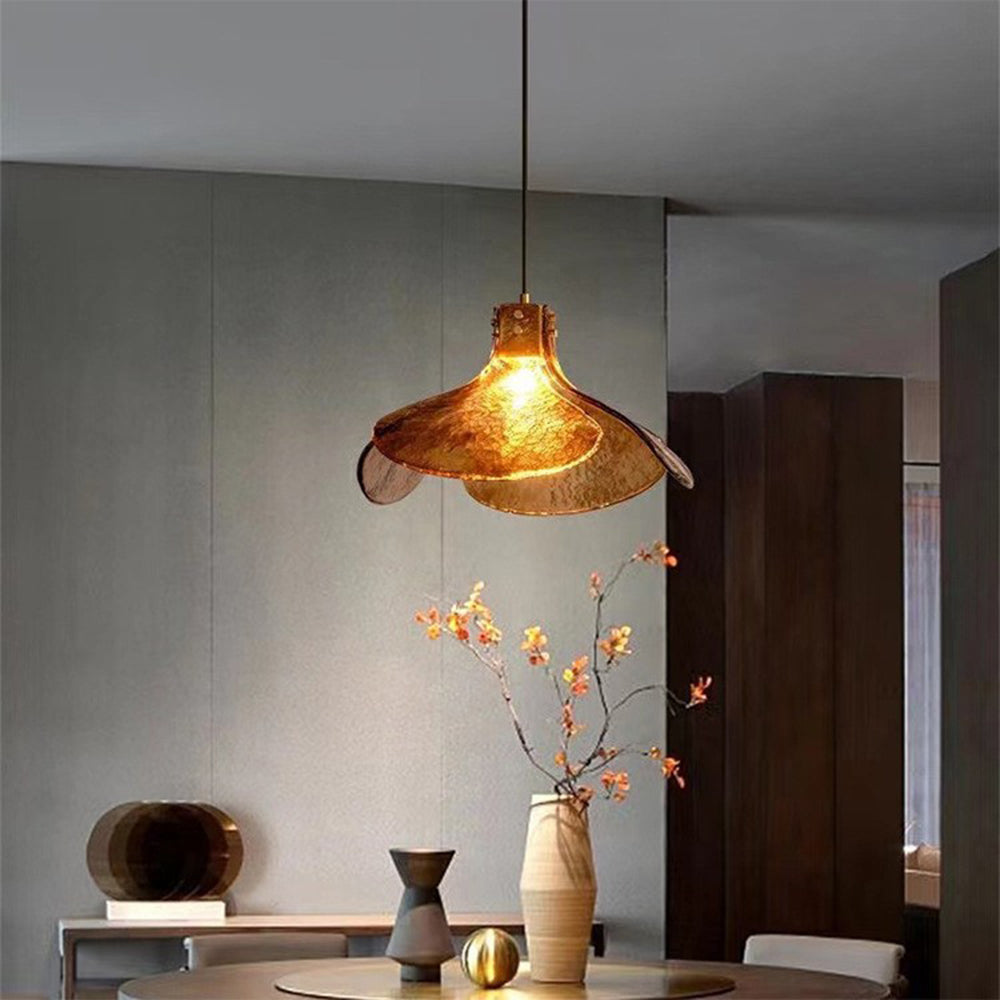 Arisha Suspension Fleur Vintage, Métal/Verre, Marron, Chambre à Coucher/Salon - Neutralighting