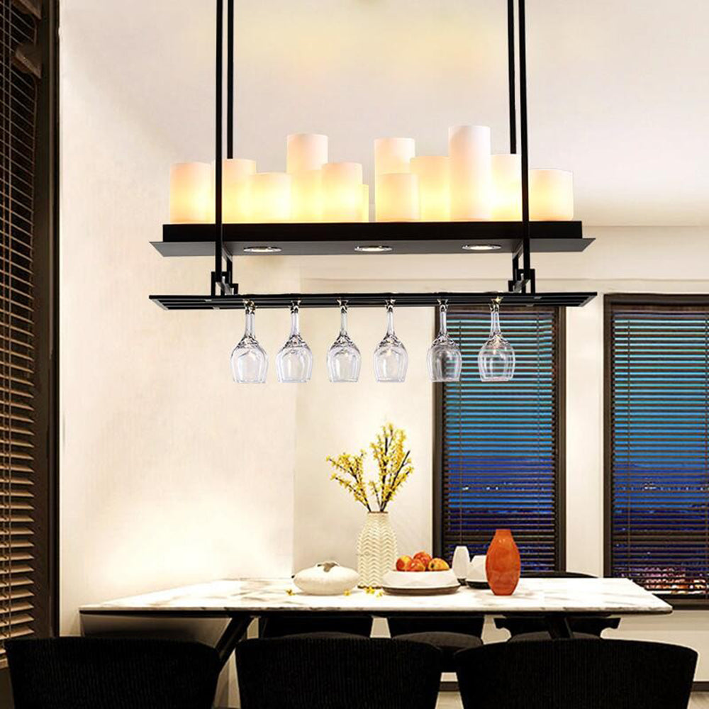 Silva Suspension Cylindre Moderne, Métal/Verre, Blanc/Noir, Restaurant/Bar - Neutralighting