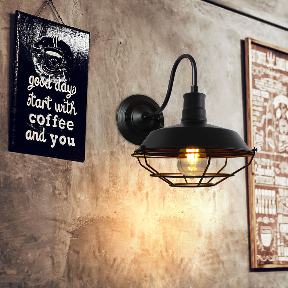 Silva Applique Murale Landerne Vintage, 3 Style, Métal/Verre, Noir, Cour - Neutralighting