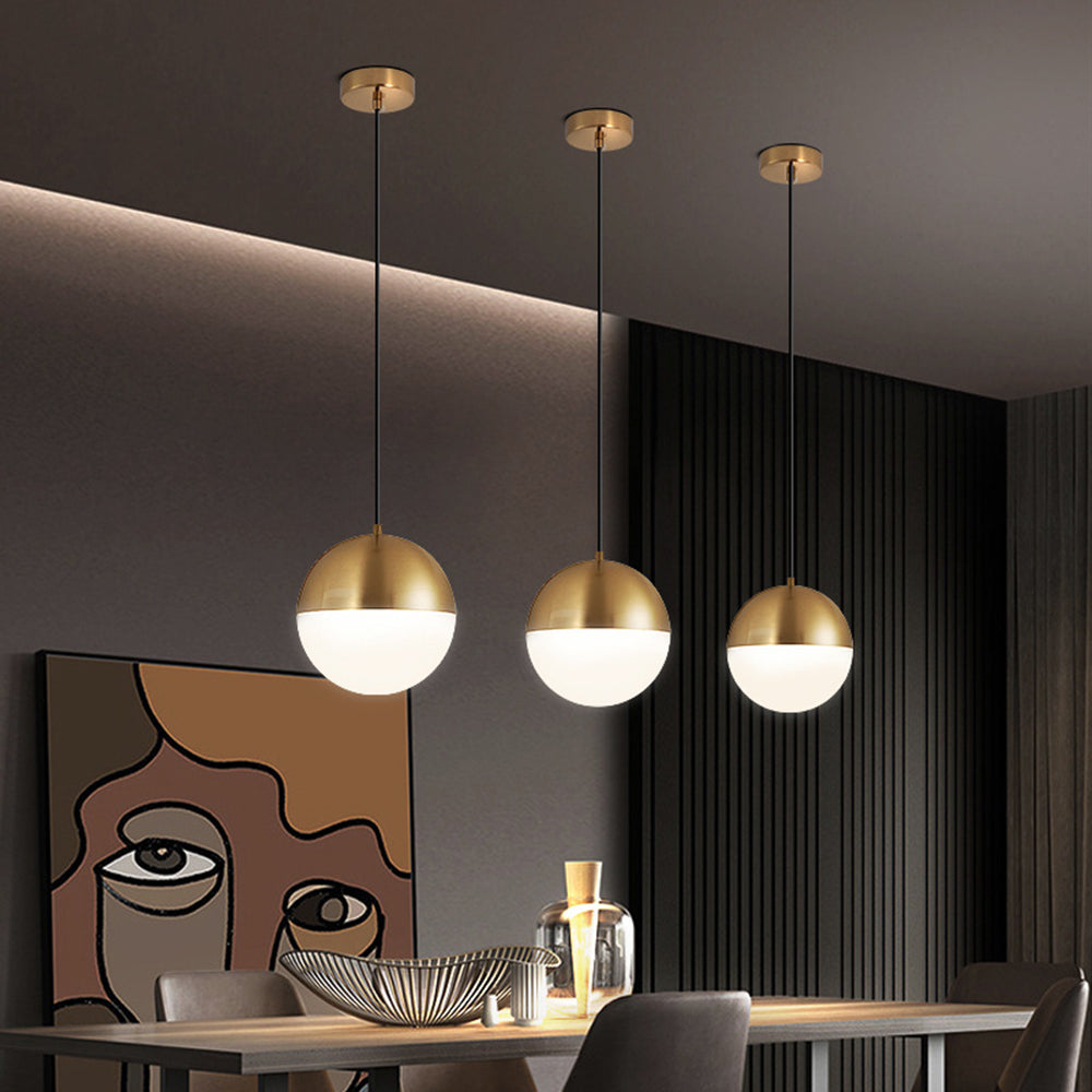 Valentina Suspenison Boule Contemporaine, Métal/Verre, Noir/Or, Bar/Salon/Chambre - Neutralighting