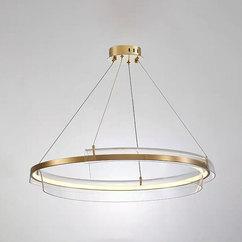 Arisha Suspension Ronde Moderne, Métal/Acrylique, Doré, Salon/Chambre à Coucher - Neutralighting