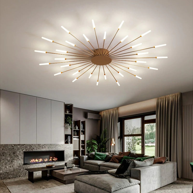 Wesley Plafonnier Fireworks Design Artistique Noir/Doré - Neutralighting