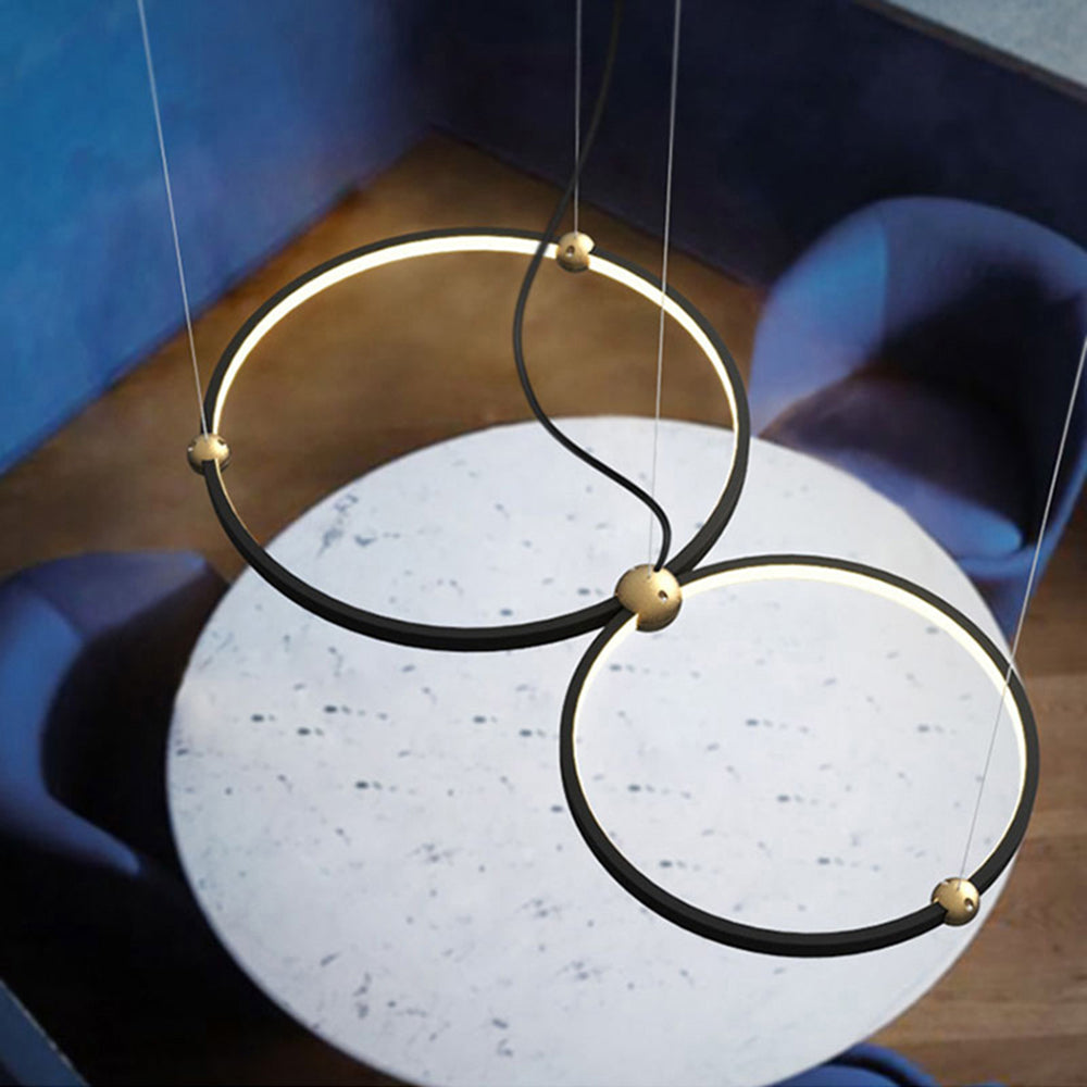 Arisha Suspension Anneau Moderne, Métal/Acrylique, Noir, Salon/Salle à Manger - Neutralighting