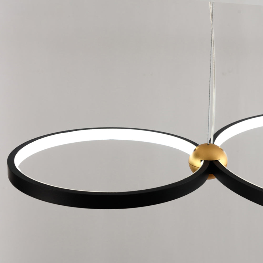 Arisha Suspension Anneau Moderne, Métal/Acrylique, Noir, Salon/Salle à Manger - Neutralighting