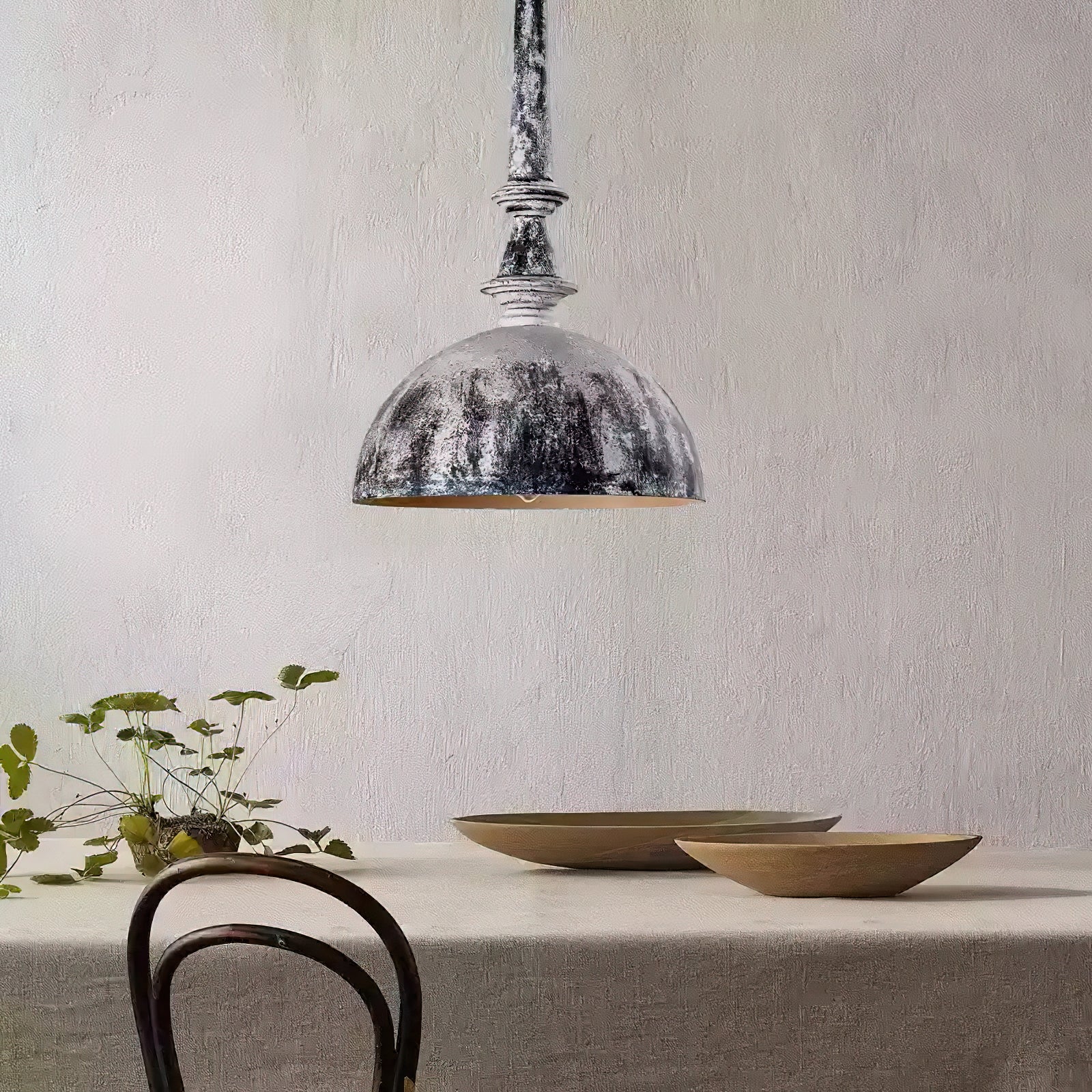 Ilshaos Vintage Industrial Wooden Metal Pendant Lamp - Lamp Copper